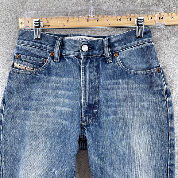 Diesel Jeans Women 26 Blue Bootcut 32" Inseam Italy Made 100% Cotton Midrise Y2K - Picture 7 of 14
